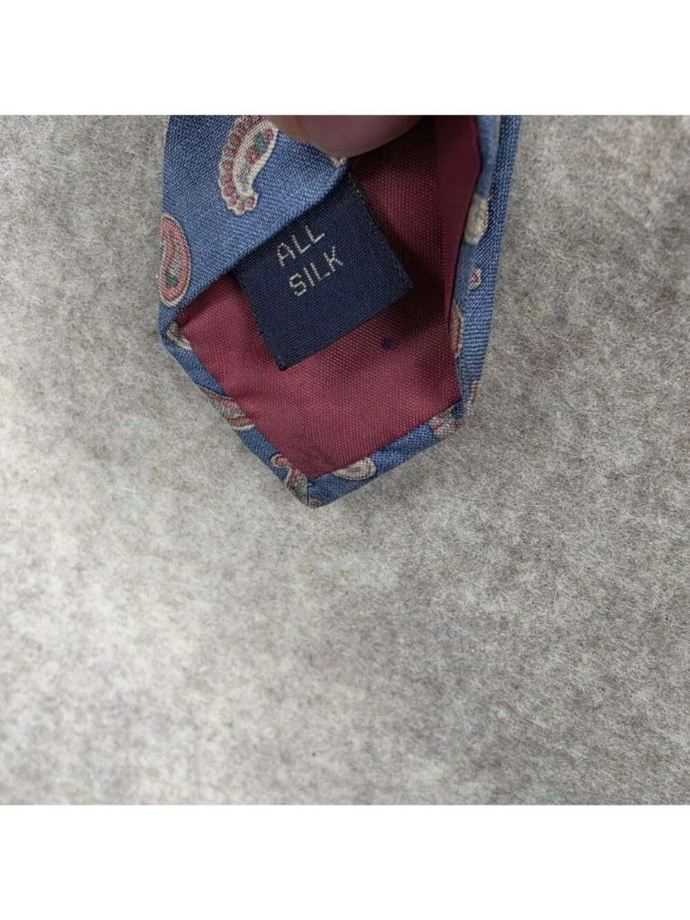 Rooster Mens Silk Necktie Blue Paisley Design All Silk Narrow Classic Style